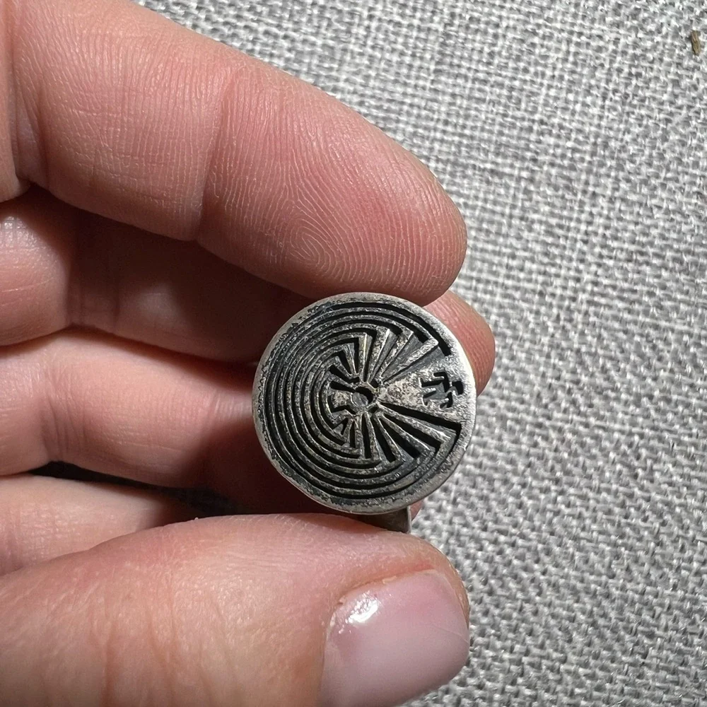Silver Maze Design Men's Ring